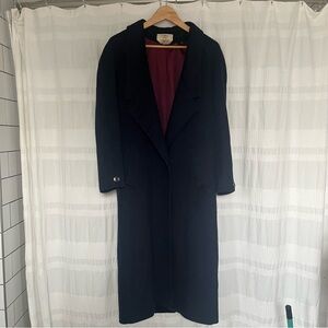 Long Navy Blue Vintage Wool Coat
